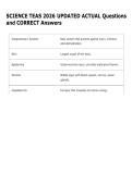 SCIENCE TEAS 2026 UPDATED ACTUAL Questions  and CORRECT Answers 