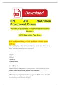 RN ATI Nutrition Proctored Exam with Questions and Verified Rationalized Answers&comma; &lpar;2026 &sol; 2027&rpar;&comma; 100&percnt; Guarantee Pass