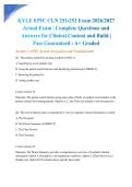 KYLE EPIC CLN 251-252 Exam 2026&sol;2027 Actual Exam &vert; Complete Questions and Answers for Clinical Content and Build &vert; Pass Guaranteed - A&plus; Graded