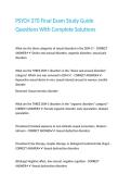 PSYCH 270 Final Exam Study Guide Questions With Complete Solutions&period;