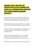 INCIDENT SAFETY OFFICER TCFP CERTIFICATION ACTUAL EXAMINATION PAPER 2026 COMPREHENSIVE QUESTIONS WITH PRECISE VERIFIED ANSWERS GRADED A&plus;