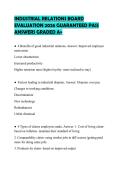 INDUSTRIAL RELATIONS BOARD EVALUATION 2026 GUARANTEED PASS ANSWERS GRADED A&plus;