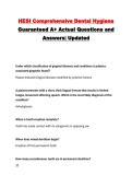 HESI Comprehensive Dental Hygiene Guaranteed A&plus; Actual Questions and Answers&vert; Updated