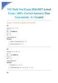 TSI Math Test Exam 2026&sol;2027 Actual Exam &vert; 100&percnt; Correct Answers &vert; Pass Guaranteed - A&plus; Graded