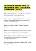 INTEGRATED BUSINESS PROCESSES ERP CERTIFICATION SCRIPT 2026 QUESTIONS WITH ANSWERS GRADED A&plus;