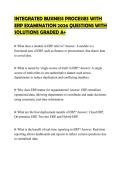 INTEGRATED BUSINESS PROCESSES WITH ERP EXAMINATION 2026 QUESTIONS WITH SOLUTIONS GRADED A&plus;