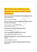 PRO TOOLS 110 Certification Exam Questions and Answers Latest Versions Top Rated A&plus;