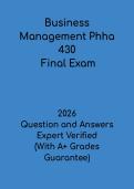 Business Management PHHA 430 Final Exam PDF &vert; Healthcare Management Study Guide & Test Prep