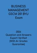 Business Management GSCM 201 BYU Exam PDF &vert; Supply Chain Study Guide & Test Prep