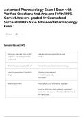 Advanced Pharmacology Exam 1 Exam with Verified Questions And Answers &vert; With 100&percnt; Correct Answers graded A&plus; Guaranteed Success&excl;&excl; NURS 5334 Advanced Pharmacology Exam 1