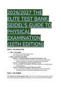 2026&sol;2027 SEIDEL&rsquo;S GUIDE TO PHYSICAL EXAMINATION &lpar;10th Edition&rpar; &ndash; The Elite Test Bank&colon; 88 High-Stakes Q&A with Mentor Analysis & 2026 Joint Commission Standards