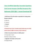 Cisco Certified CyberOps Associate Questions  And Correct Answers &lpar;Verified Answers&rpar; Plus  Rationales 2026 Q&A &vert; Instant Download Pdf