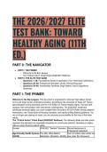 2026&sol;2027 ELITE TEST BANK&colon; Toward Healthy Aging&colon; Human Needs and Nursing Response &lpar;11th Edition&rpar; by Touhy & Jett &ndash; Full Question Bank with Expert Rationales & NGN Clinical Judgment