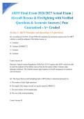 ARFF Final Exam 2026&sol;2027 Actual Exam &vert; Aircraft Rescue & Firefighting with Verified Questions & Accurate Answers &vert; Pass Guaranteed - A&plus; Graded