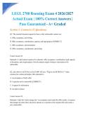 LEGL 2700 Roessing Exam 4 2026&sol;2027 Actual Exam &vert; 100&percnt; Correct Answers &vert; Pass Guaranteed - A&plus; Graded