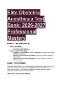 Elite Obstetric Anesthesia Test Bank 2026&sol;2027 &vert; A Practical Approach to Obstetric Anesthesia 2nd Edition &vert; Professional Mastery Q&A