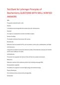 Test Bank for Lehninger Principles of  Biochemistry QUESTIONS WITH WELL VERIFIED  ANSWERS  DNA  The genetic material found in cells&period;  Nucleus  A membrane-bound organelle that contains the cell's chromosomes&period;  Nucleoid  The region in a prokaryotic c