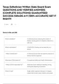Texas Esthetician Written State Board Exam QUESTIONS AND VERIFIED ANSWERS &lpar;COMPLETE SOLUTIONS&rpar; GUARANTEED SUCCESS &vert;GRADE A&plus;&excl;&excl; &lpar;100&percnt; ACCURATE&rpar; GET IT RIGHT&excl;&excl;