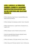 LEVEL 2 MODULE 1 ALTERNATING CURRENTS CORRECTLY ANSWERED CERTIFICATION EVALUATION 2026 SOLVED QUESTIONS AND SOLUTIONS GRADED A&plus;