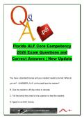 Florida ALF Core Competency Exam 2026 &lpar;83 Questions&rpar; &ndash; ALF101&comma; Florida Assisted Living Training&comma; Licensing&comma; Medication & Resident Care Summary