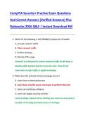 CompTIA Security&plus; Practice Exam Questions  And Correct Answers &lpar;Verified Answers&rpar; Plus  Rationales 2026 Q&A &vert; Instant Download Pdf