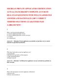 MICHIGAN PRIVATE APPLICATOR CERTIFICATION  ACTUAL EXAM 2026&sol;2027 COMPLETE ACCURATE  REAL EXAM QUESTIONS WITH WELL ELABORATED  ANSWERS AND RATIONALES &lpar;100&percnt; CORRECT  VERIFIED SOLUTIONS&rpar; GUARANTEED PASS A&plus;&vert;BRAND NEW&excl; 