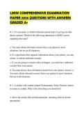 LMSW COMPREHENSIVE EXAMINATION PAPER 2026 QUESTIONS WITH ANSWERS GRADED A&plus;