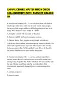 LMSW LICENSED MASTER STUDY GUIDE 2026 QUESTIONS WITH ANSWERS GRADED A&plus;