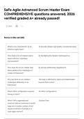 SaFe Agile Advanced Scrum Master Exam COMPREHENSIVE questions answered&comma; 2026 verified graded A&plus; already passed&excl;