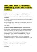 LMSW SOCIAL WORK LICENSURE FINAL SCRIPT 2026 QUESTIONS WITH SOLUTIONS GRADED A&plus;