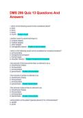 DMS 206 Quiz 13 Questions And Answers