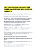 LPN FUNDAMENTAL CONCEPTS FINAL PAPER 2026 QUESTIONS WITH SOLUTIONS GRADED A&plus;
