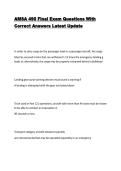 AMSA 490 Final Exam Questions With Correct Answers Latest Update