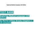Test Bank Exploring Medical Language 11th Edition by Myrna LaFleur Brooks ISBN 9780323711562