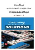 Solution Manual Accounting What The Numbers Mean 13th Edition by David Marshall All Chapters 1 - 16 