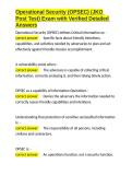 Operational Security &lpar;OPSEC&rpar; &lpar;JKO Post Test&rpar; Exam with Verified Detailed Answers&period;docx