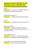 Operations Security &lpar;OPSEC&rpar; Annual Refresher Course - JKO Post Test Exam with Verified Detailed Answers&period;docx