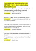 Jko -Joint staff operations security &lpar;OPSEC&rpar; -&lpar; 1 hr &rpar; Exam with Verified Detailed Answers&period;docx