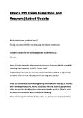 Ethics 311 Exam Questions and Answers&vert; Latest Update