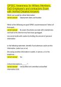 OPSEC Awareness for Military Members&comma; DoD Employee-s and contractors Exam with Verified Detailed Answers&period;docx