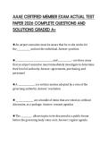 AAAE CERTIFIED MEMBER EXAM ACTUAL TEST PAPER 2026 COMPLETE QUESTIONS AND SOLUTIONS GRADED A&plus;