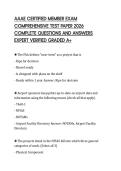 AAAE CERTIFIED MEMBER EXAM COMPREHENSIVE TEST PAPER 2026 COMPLETE QUESTIONS AND ANSWERS EXPERT VERIFIED GRADED A&plus;