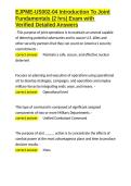 EJPME-US002-04 Introduction To Joint Fundamentals &lpar;2 hrs&rpar; Exam with Verified Detailed Answers&period;docx