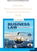 SOLUTION MANUAL Business Law&colon; Text & Exercises &lpar;MindTap Course List&rpar; 10th Edition by Roger LeRoy Miller&comma; William E&period; Hollowell