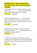 SEJPME Mod 8- Special Operations Post Test Exam with Verified Detailed Answers&period;docx