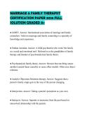 MARRIAGE & FAMILY THERAPIST CERTIFICATION PAPER 2026 FULL SOLUTION GRADED A&plus;