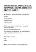 AAAI-ISMA PERSONAL TRAINER EXAM ACTUAL TEST PAPER 2026 COMPLETE QUESTIONS AND SOLUTIONS GRADED A&plus;