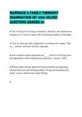 MARRIAGE & FAMILY THERAPIST EXAMINATION SET 2026 SOLVED QUESTIONS GRADED A&plus;