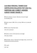 AAAI-ISMA PERSONAL TRAINER EXAM CERTIFICATION EVALUATION TEST 2026 FULL QUESTIONS AND CORRECT ANSWERS ALREADY PASSED GRADED A&plus;