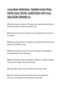 AAAI-ISMA PERSONAL TRAINER EXAM FINAL PAPER 2026 TESTED QUESTIONS WITH FULL SOLUTION GRADED A&plus;